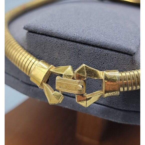 Coro Pegasus Serpentine Stretch Omega Necklace Rose Slider Pendant 16" Vintage - Picture 7 of 16